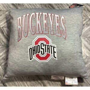 Ohio State Buckeyes Throw Pillow Gray Decorative NCAA Home Decor 16"x16"
